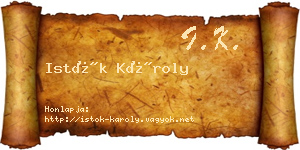 Istók Károly névjegykártya